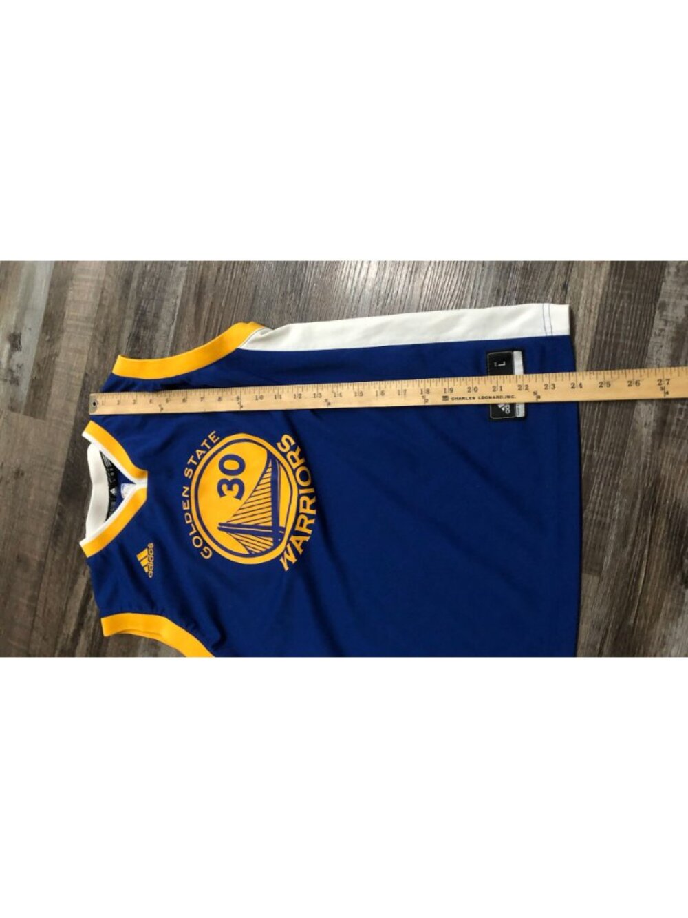 Adidas Golden State Warriors Stephen Curry Youth Large NBA Jersey Blue Yellow - Picture 5 of 5